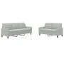 Set of sofas with 2 light gray velvet cushions by , Sofas - Ref: Foro24-3278391, Price: 466,24 €, Discount: %