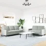 Set of sofas with 2 light gray velvet cushions by , Sofas - Ref: Foro24-3278391, Price: 466,24 €, Discount: %