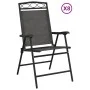 Folding garden chairs 8 pcs steel and gray melange textilene by , Garden chairs - Ref: Foro24-3157294, Price: 343,58 €, Disco...