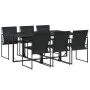 Garden dining set, 7 pieces, black textilene by , Garden sets - Ref: Foro24-3295119, Price: 334,17 €, Discount: %