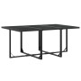 Juego de comedor para jardín 7 piezas textilene negro