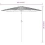 Garden umbrella with brown steel pole 223x223x213 cm by , Umbrellas - Ref: Foro24-4005097, Price: 74,56 €, Discount: %