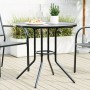 Runder Terrassentisch aus anthrazitgrauem Stahl Ø80x72,5 cm von , Gartentische - Ref: Foro24-4009263, Preis: 118,87 €, Rabatt: %