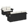 Conjunto de sofá de jardín 6 pcs Negro Poliratán