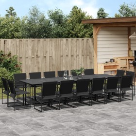 Gartensitzgruppe, 17-teilig, in Schwarz aus Textilene. von , Gartensets - Ref: Foro24-3295127, Preis: 811,18 €, Rabatt: %