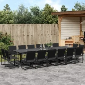 Gartensitzgruppe, 17-teilig, in Schwarz aus Textilene. von , Gartensets - Ref: Foro24-3295127, Preis: 800,40 €, Rabatt: %