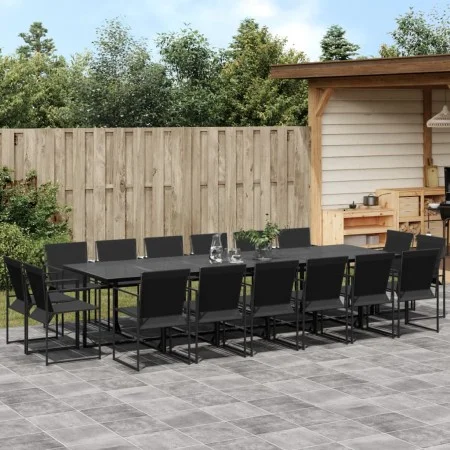 17-piece black textilene garden dining set by , Garden sets - Ref: Foro24-3295127, Price: 800,40 €, Discount: %
