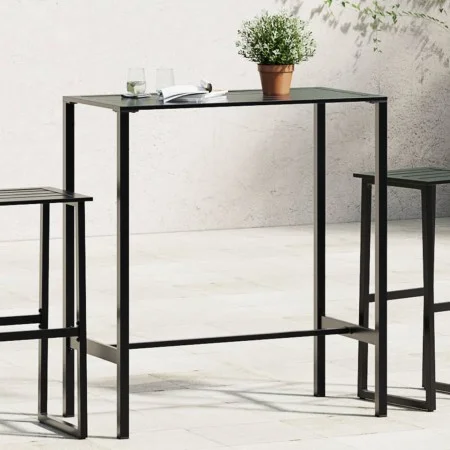 High bar table with black powder-coated steel finish, 100x50x110 cm by , Garden tables - Ref: Foro24-4009268, Price: 123,09 €...