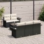 Conjunto de sofá de jardín 6 pcs Negro Poliratán