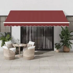 Automatic retractable awning in burgundy color, 400x350 cm. by , Awnings - Ref: Foro24-3214984, Price: 439,31 €, Discount: %