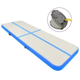 Inflatable gymnastics mat with blue PVC pump 400x100x20 cm by vidaXL, Pilates and yoga mats - Ref: Foro24-92680, Price: 186,8...