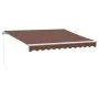 Manual retractable awning with LED light brown 300x250 cm by , Awnings - Ref: Foro24-3215374, Price: 280,48 €, Discount: %