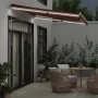 Manual retractable awning with LED light brown 300x250 cm by , Awnings - Ref: Foro24-3215374, Price: 280,48 €, Discount: %