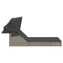 Double sun lounger with canopy and gray synthetic rattan cushions by , Loungers - Ref: Foro24-368639, Price: 273,99 €, Discou...