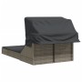 Double sun lounger with canopy and gray synthetic rattan cushions by , Loungers - Ref: Foro24-368639, Price: 278,48 €, Discou...