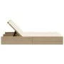Tumbona doble con cojines ratán sintético beige de , Tumbonas - Ref: Foro24-368632, Precio: 259,56 €, Descuento: %