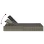 Double sun lounger with gray synthetic rattan cushions by , Loungers - Ref: Foro24-368630, Price: 263,90 €, Discount: %