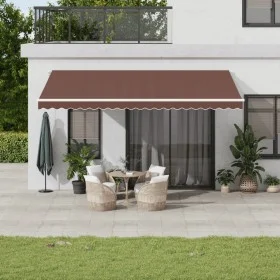 Automatic retractable brown awning 500x350 cm by , Awnings - Ref: Foro24-3215397, Price: 516,38 €, Discount: %