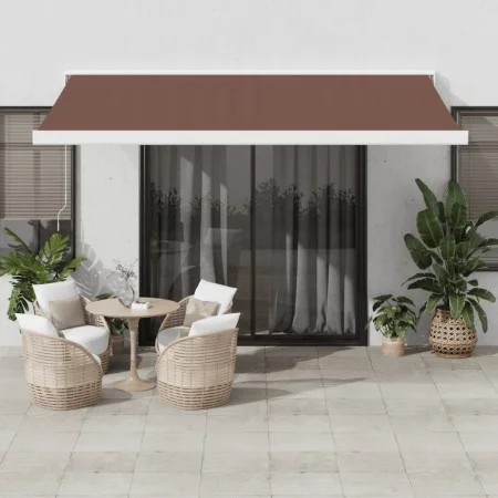 Toldo retráctil manual marrón 400x300 cm de , Toldos - Ref: Foro24-3215720, Precio: 931,34 €, Descuento: %
