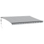 Automatic retractable awning with LED light in anthracite and white, 500x300cm. by , Awnings - Ref: Foro24-3310241, Price: 54...