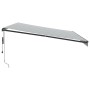 Automatic retractable awning with LED light in anthracite and white, 500x300cm. by , Awnings - Ref: Foro24-3310241, Price: 54...