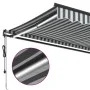 Automatic retractable awning with LED light in anthracite and white, 500x300cm. by , Awnings - Ref: Foro24-3310241, Price: 61...