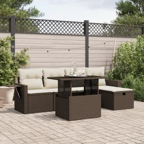 Set sofás de jardín 6 piezas y cojines ratán sintético marrón de , Conjuntos de jardín - Ref: Foro24-3274973, Precio: 428,56 ...