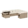 Garden sofa set with beige cushions, 10 pieces, synthetic rattan. by , Garden sets - Ref: Foro24-3268138, Price: 694,16 €, Di...