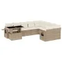 Garden sofa set with beige cushions, 10 pieces, synthetic rattan. by , Garden sets - Ref: Foro24-3268138, Price: 722,49 €, Di...