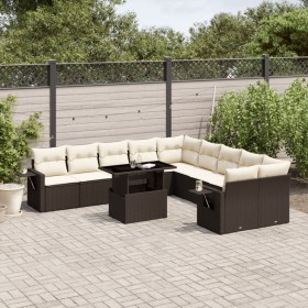 Garden sofa set 11 pcs with brown synthetic rattan cushions by , Garden sets - Ref: Foro24-3268173, Price: 776,11 €, Discount: %
