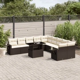 Garden sofa set 11 pcs with brown synthetic rattan cushions by , Garden sets - Ref: Foro24-3268173, Price: 762,98 €, Discount: %