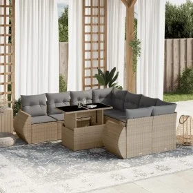 9-piece garden sofa set with beige synthetic rattan cushions by , Garden sets - Ref: Foro24-3268429, Price: 624,06 €, Discoun...