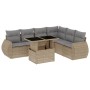 Gartensofagarnitur 7-teilig mit Kissen aus synthetischem Rattan in Beige. von , Gartensets - Ref: Foro24-3268559, Preis: 500,...