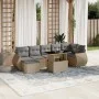 Garden sofa set with 8 pieces of synthetic beige rattan and cushions. by , Garden sets - Ref: Foro24-3268689, Price: 563,22 €...