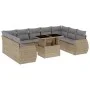Juego de sofás jardín con cojines beige 10 pzas ratán sintético de , Conjuntos de jardín - Ref: Foro24-3268739, Precio: 737,7...