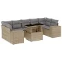 Garden sofa set with 8 pieces of synthetic beige rattan and cushions. by , Garden sets - Ref: Foro24-3269039, Price: 585,23 €...