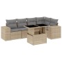 Garden sofa set with 6-piece synthetic rattan beige cushions by , Garden sets - Ref: Foro24-3269149, Price: 438,14 €, Discoun...