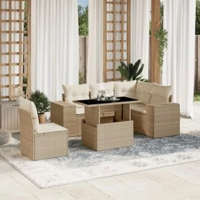 Gartensofa-Set mit 6-teiligen Kissen aus synthetischem Rattan in Beige. von , Gartensets - Ref: Foro24-3269168, Preis: 492,46...