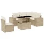 Garden sofa set with 6-piece synthetic rattan beige cushions by , Garden sets - Ref: Foro24-3269168, Price: 492,46 €, Discoun...