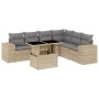 Gartensofagarnitur 7-teilig mit Kissen aus synthetischem Rattan in Beige. von , Gartensets - Ref: Foro24-3269189, Preis: 497,...