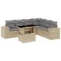 Set of 7-piece garden sofas and beige synthetic rattan cushions by , Garden sets - Ref: Foro24-3269189, Price: 506,87 €, Disc...