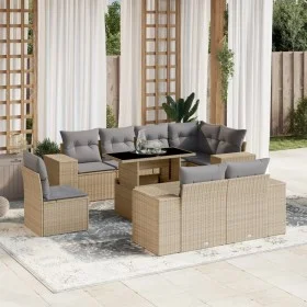 Set de sofás de jardín 9 pzas con cojines ratán sintético beige de , Conjuntos de jardín - Ref: Foro24-3269299, Precio: 681,1...