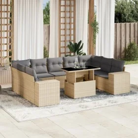 Gartensofa-Set mit 10-teiligen beigen Kissen aus synthetischem Rattan. von , Gartensets - Ref: Foro24-3269369, Preis: 667,86 ...