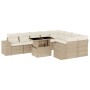 Gartensofa-Set mit 10-teiligen beigen Kissen aus synthetischem Rattan. von , Gartensets - Ref: Foro24-3269388, Preis: 702,73 ...