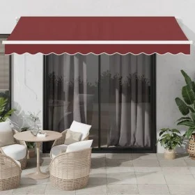 Automatic retractable awning with LED lights burgundy 350x250 cm by , Awnings - Ref: Foro24-3214973, Price: 487,62 €, Discoun...
