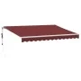 Automatic retractable awning with LED lights burgundy 350x250 cm by , Awnings - Ref: Foro24-3214973, Price: 487,62 €, Discoun...