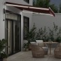 Toldo retráctil automático con luces LED burdeos 350x250 cm de , Toldos - Ref: Foro24-3214973, Precio: 499,79 €, Descuento: %
