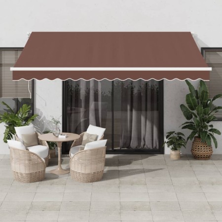 Manuelle ausziehbare Markise mit LED-Lichtern, braun, 400x350 cm. von , Markisen - Ref: Foro24-3215388, Preis: 410,00 €, Raba...