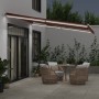 Manual retractable awning with LED lights brown 400x350 cm by , Awnings - Ref: Foro24-3215388, Price: 394,04 €, Discount: %