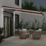 Manual retractable awning with LED lights brown 400x350 cm by , Awnings - Ref: Foro24-3215388, Price: 374,65 €, Discount: %